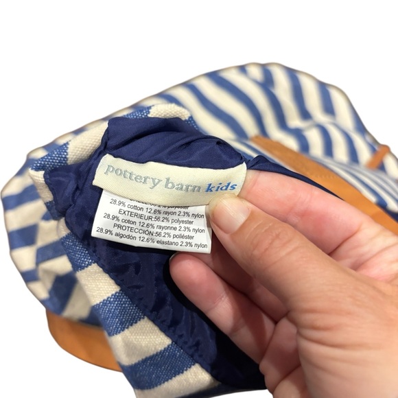 Pottery Barn Kids Striped Mason Diaper Tote Bag pockets canvas - Picture 5 of 12